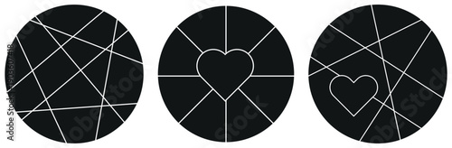 Geometric shapes photo collage design. Background texture pattern for modern design. Black and white picture wall album for abstract background vector illustration. 