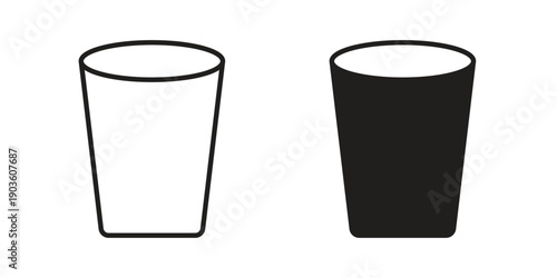 Empty Glass Icon and symbol. Vector illustration.eps