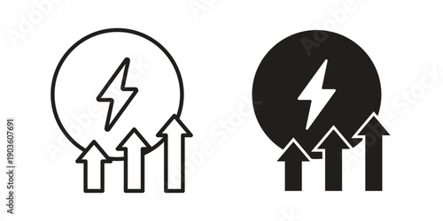 Energy increase icon and symbol. Vector illustration.eps