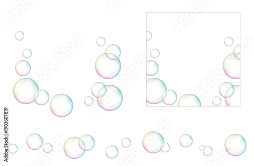 シャボン玉のフレームとエンドレスラインのベクター素材セット