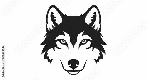 Stylized Wolf Head Silhouette Vector Art.