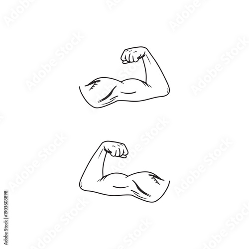 Hand-Drawn Flexing Biceps Sketch
