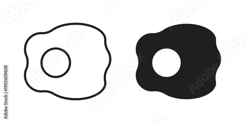 Fried egg icon and symbol. Vector illustration.eps