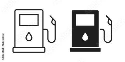 Gas station vector icon and symbol. Vector illustration.eps