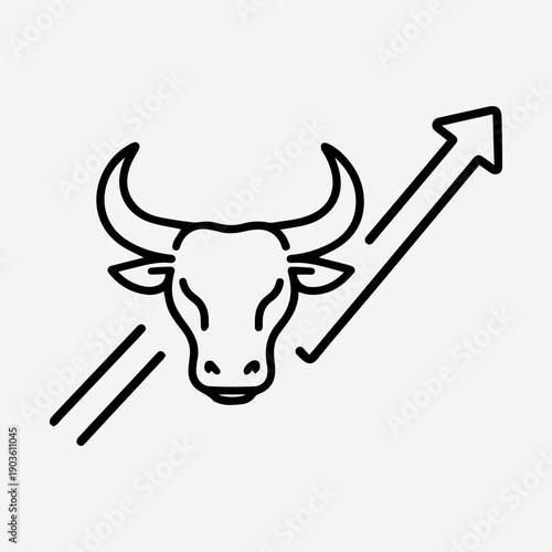 Bull Market Growth Arrow Icon – Bullish Trading Trend Symbol