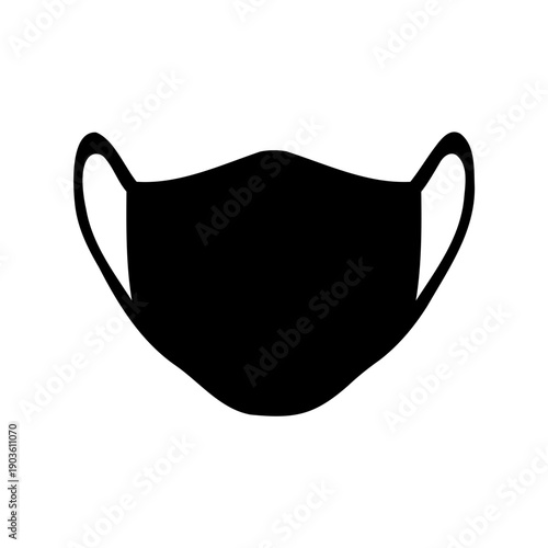 Isolated black face mask, protective wear for health and safety purposes