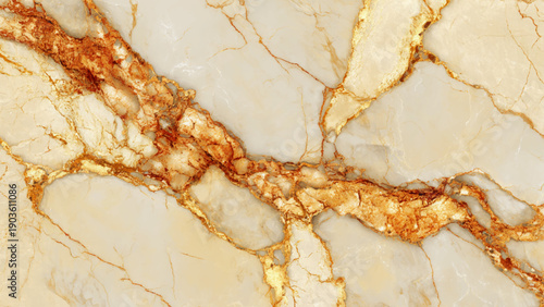 Beautiful beige marble texture with golden veins pattern