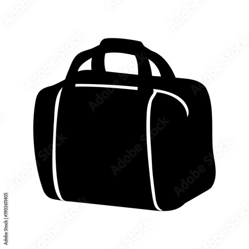 Minimalist vector silhouette of a duffel bag perfect for travel or gym