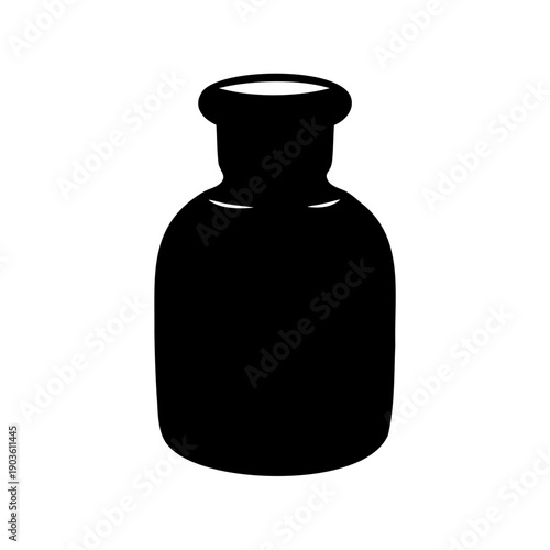 Elegant black bottle with a classic silhouette against a white backdrop