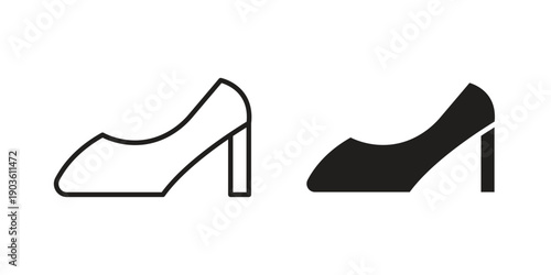 High heel shoes icon and symbol. Vector illustration.eps