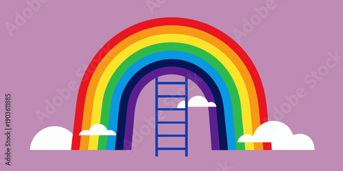 Minimal rainbow ladder concept creative abstract background high resolution photo