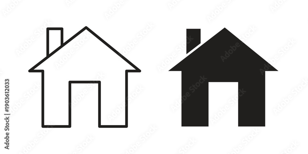 Obraz premium House icon and symbol. Vector illustration.eps