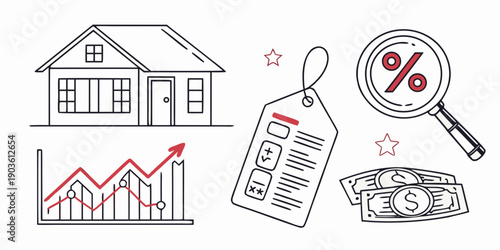 Visual representation of factors influencing real estate market trends and mortgage rates