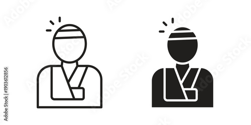 Injured man icon and symbol. Vector illustration.eps