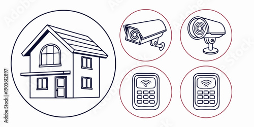 Home security system with various devices for protection and monitoring