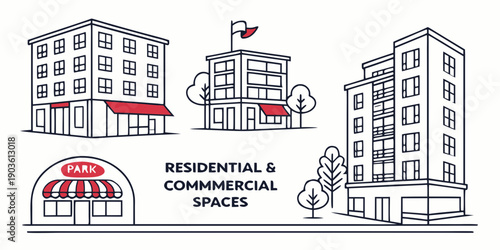 A comparison of residential and commercial buildings with their unique features