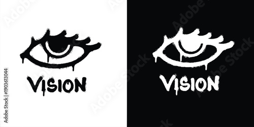 Graffiti eye logo vector design