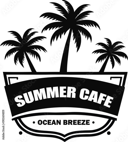 Minimalist graphic of a black hat and monocle on a white background