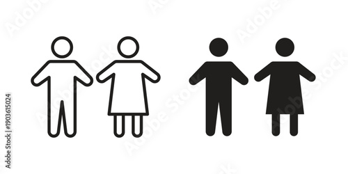 Man and woman icon and symbol. Vector illustration.eps