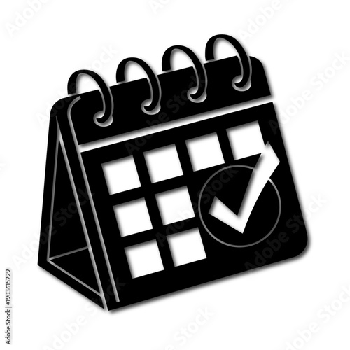 Flat design icon symbolizing a deadline or appointment, featuring a calendar and a clock for effective time organization and planning