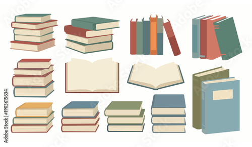 Books vector set isolated on white background for education and publishing