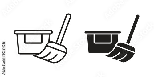 Mop cleaning icon and symbol. Vector illustration.eps