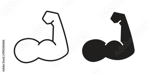 Muscle icon and symbol. Vector illustration.eps