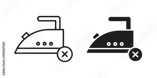 No ironing icon and symbol. Vector illustration.eps