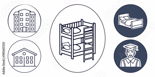 Illustrations of various types of buildings and their structural components