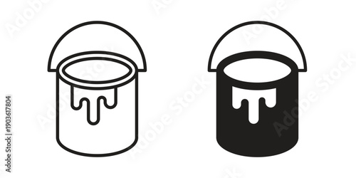 Paint bucket icon and symbol. Vector illustration.eps