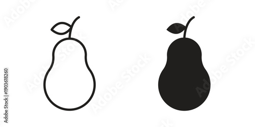 Pear icon and symbol. Vector illustration.eps