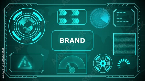 Futuristic HUD interface with 