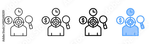 Buyer Persona Icon DifferentB5 Style Outline Collection Set 