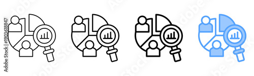 Demographic Analysis Icon Different Style Outline Collection Set 