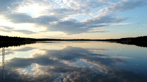 Wallpaper Mural Beautiful Cloud Reflection on Still Lake Surface Torontodigital.ca