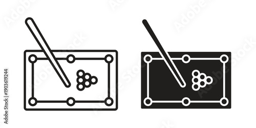Pool table icon and symbol. Vector illustration.eps