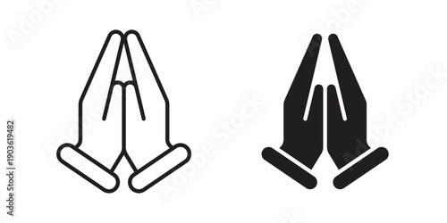 Prayer and Respect Icon and symbol. Vector illustration.eps