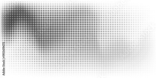Monochrome halftone background with a gradient of dots creating a modern and minimalist design element EPS vector