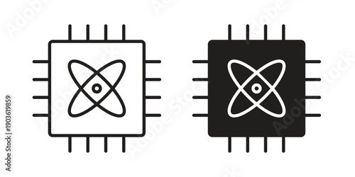Quantum computing icon and symbol. Vector illustration.eps
