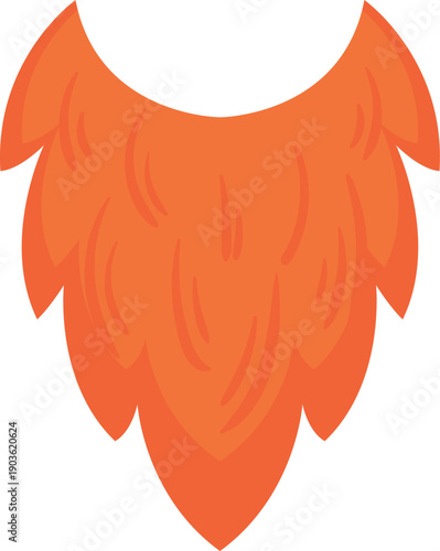 Red beard icon. Party accessory in retro irish style