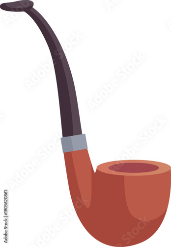 Traditional smoking pipe. Detective or gentleman vintage accessory