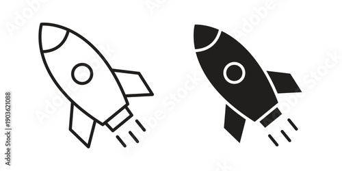 Rocket launch icon and symbol. Vector illustration.eps