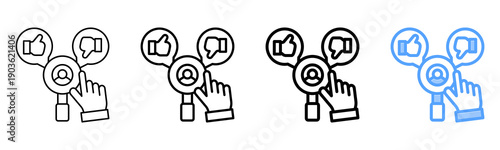 Preference Model Icon Different Style Outline Collection Set 
