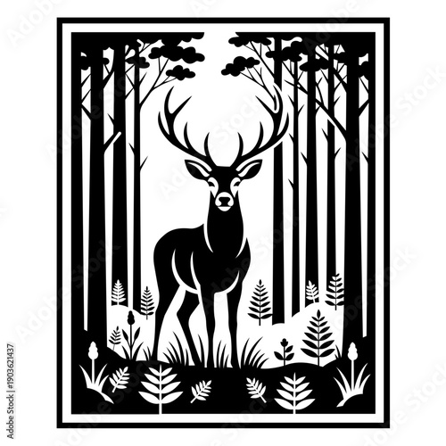 Wild Deer in Natural Forest Habitat