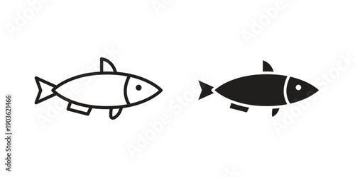 Sardine icon and symbol. Vector illustration.eps