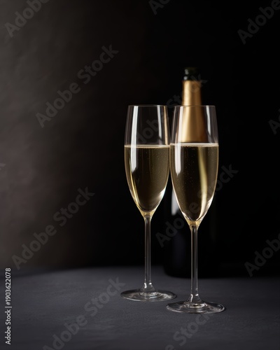 Business milestone celebration champagne minimal luxury