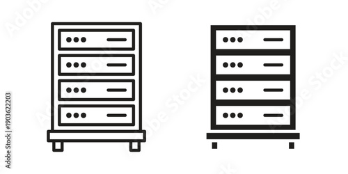 Server rack icon and symbol. Vector illustration.eps