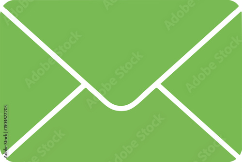 Simple Green Mail Envelope Symbol for Contact and Email