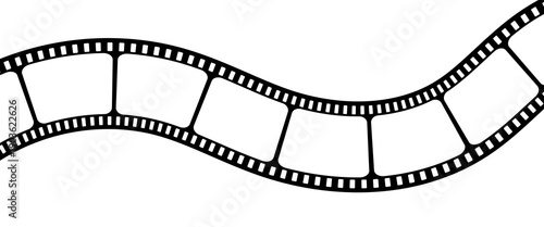 Film strip frame. Cinema tape. Photo negative, filmstrip. Movie black seamless vector illustration on white background for cinema-themed projects, movie posters and photographic albums.