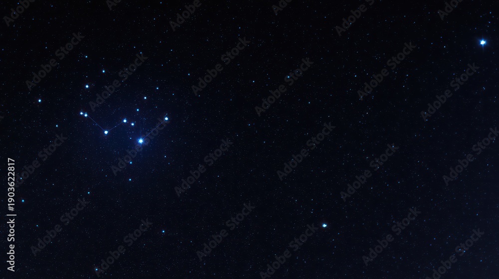 Obraz premium Big Dipper constellation against the Milky Way, starry night sky. STEM education sheets, lab safety posters, designed for biotech research communications, clarifies complex topics.
